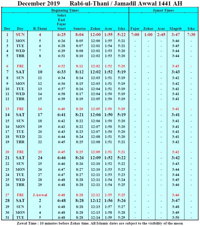 Prayer Times